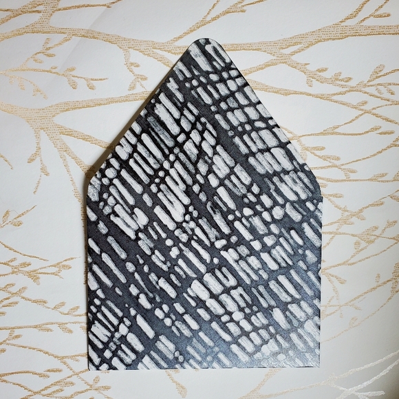 🎃 HAND CRAFTED wallpaper Halloween envelopes black orange set of 3 - Picture 6 of 8